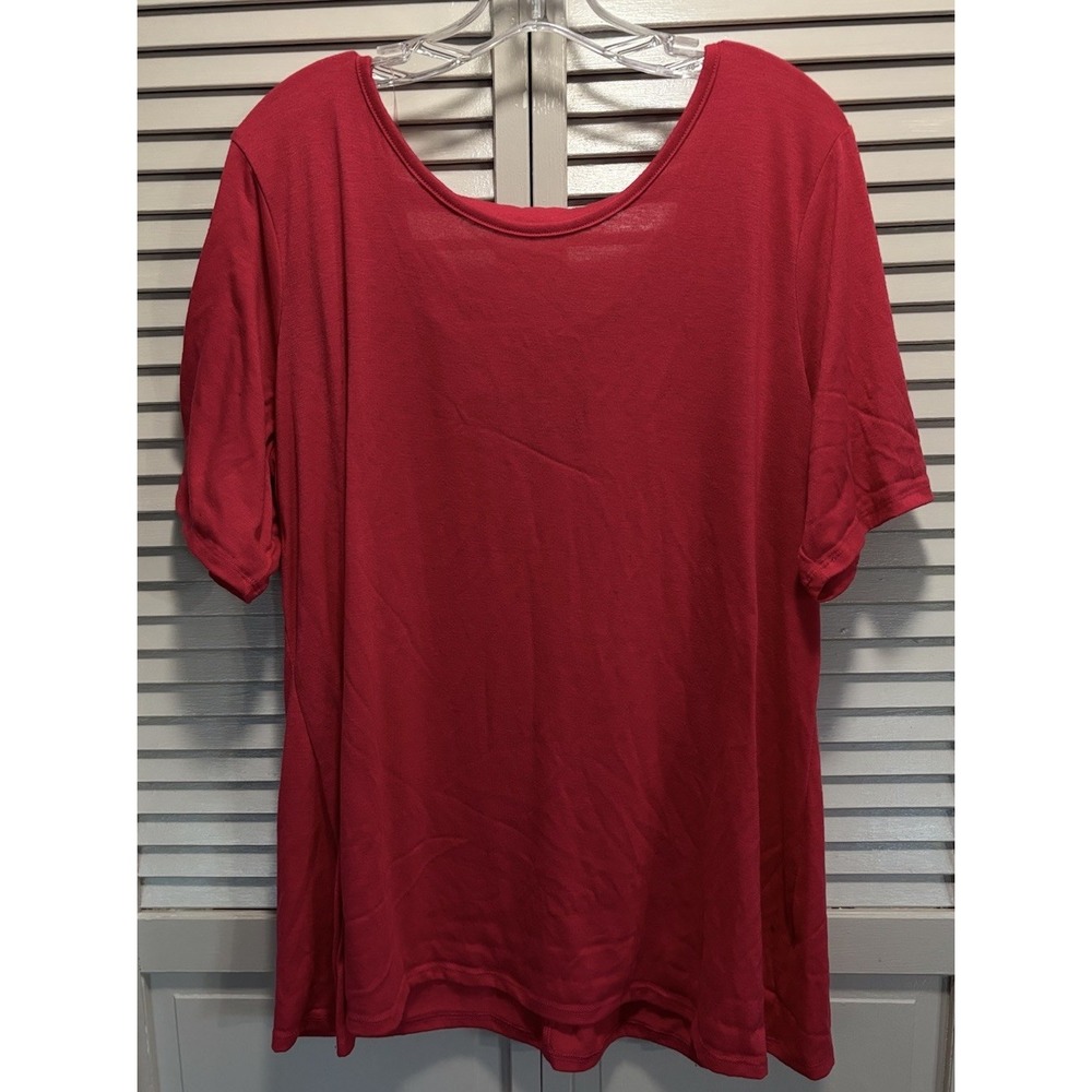 Bobbie Brooks Pink Short Sleeve Top Size 3XL Scoop Neck Boho Flowy Lightweight